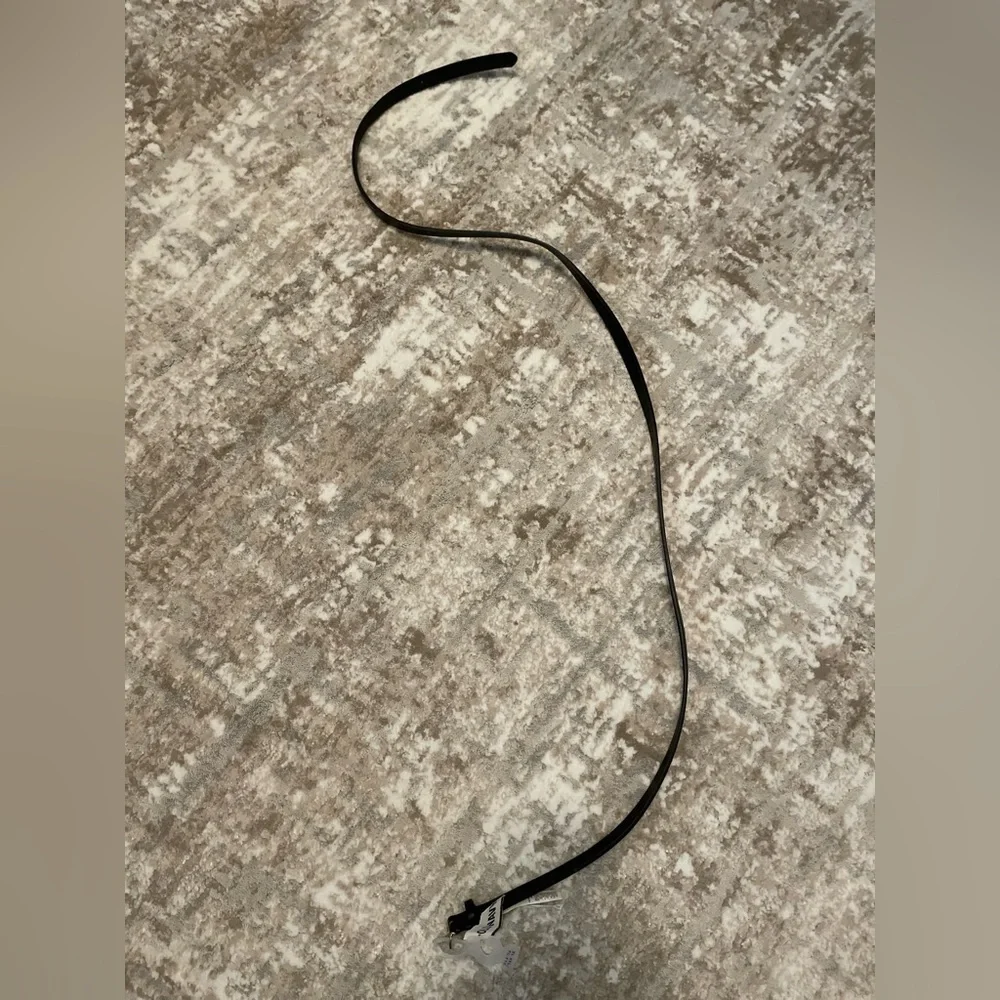 Old Navy Black Thin Belt with silver hardware size XL/XXL-NWT